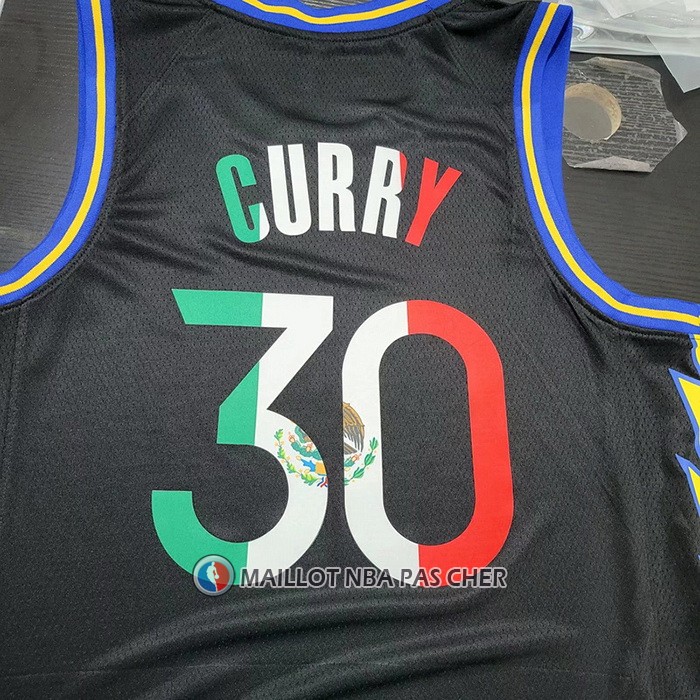 Maillot Golden State Warriors Stephen Curry NO 30 2022 Slam Dunk Special Mexique Edition Noir